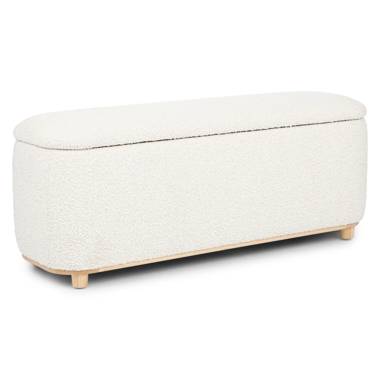 Maribo 48_ Storage Ottoman - Ivory Bouclé - Image 4