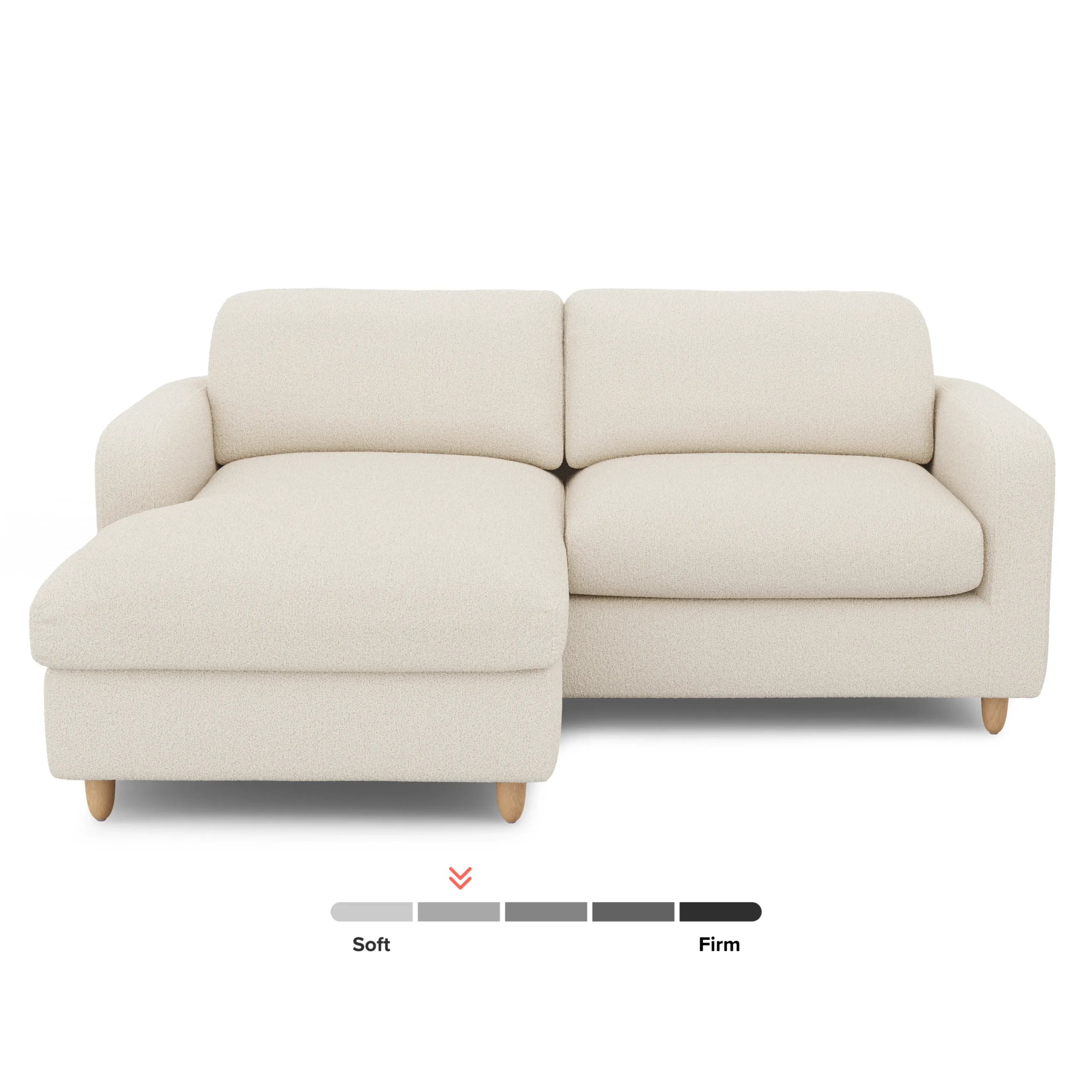 Vati 80_ Left Storage Sectional - Natural Oak and Ivory Wool Bouclé - Image 4