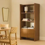 Torme 34_ Bookcase with Storage, Tall - Smoked Oak
