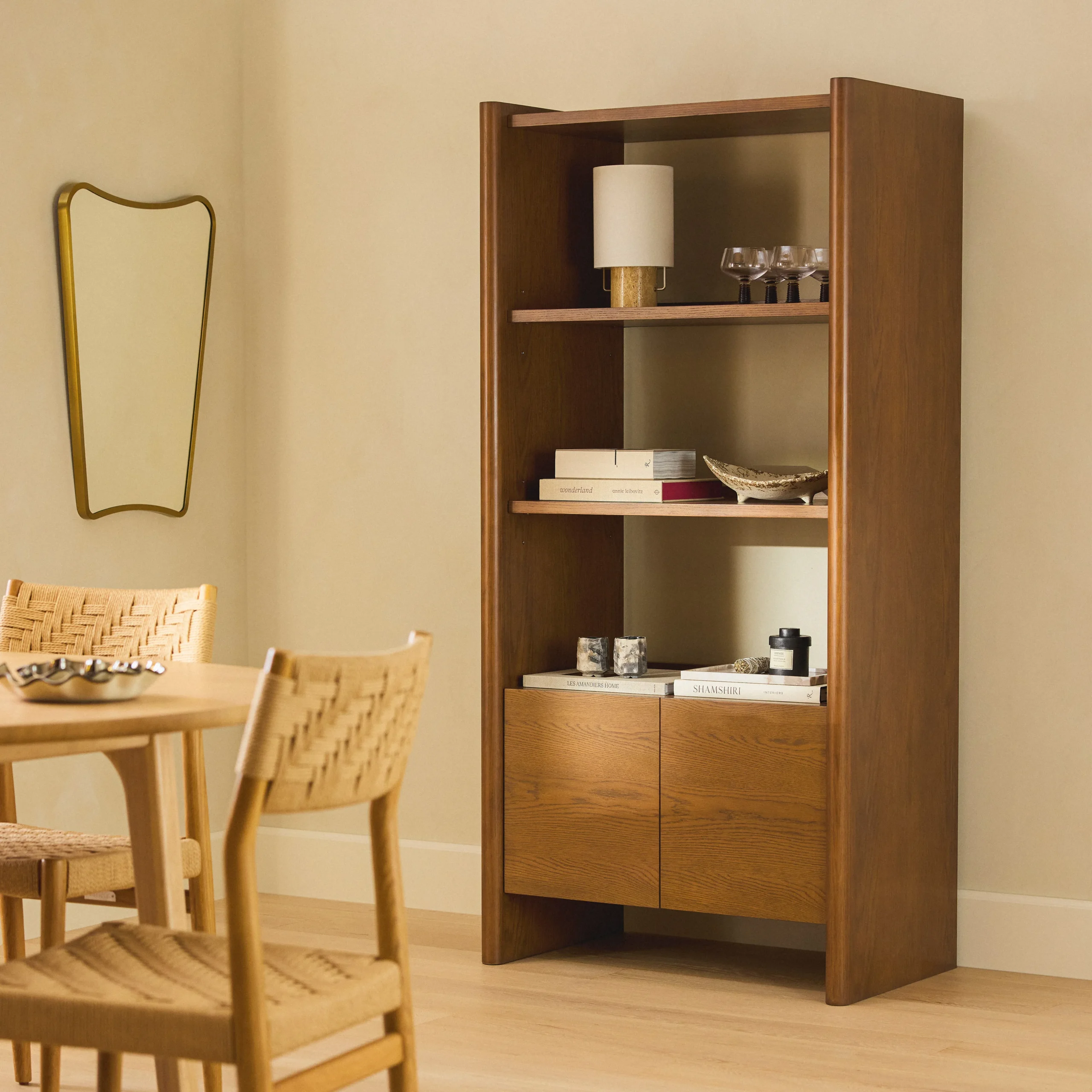 Torme 34_ Bookcase with Storage, Tall - Smoked Oak - Image 4
