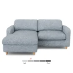 Vati 80_ Left Storage Sectional -  Natural Oak and Silver Light Blue