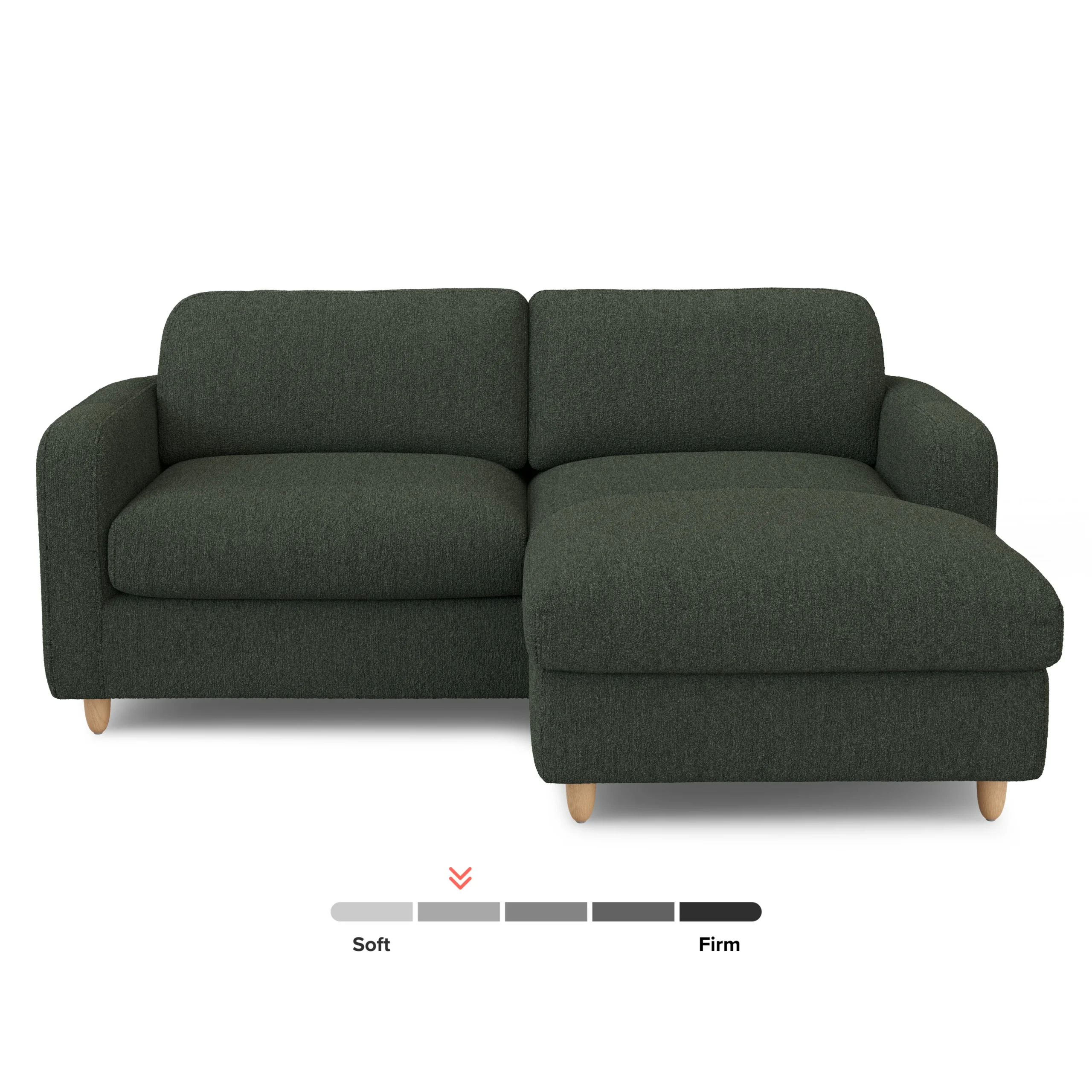 Vati 80_ Right Storage Sectional - Natural Oak and Green Wool Bouclé - Image 6