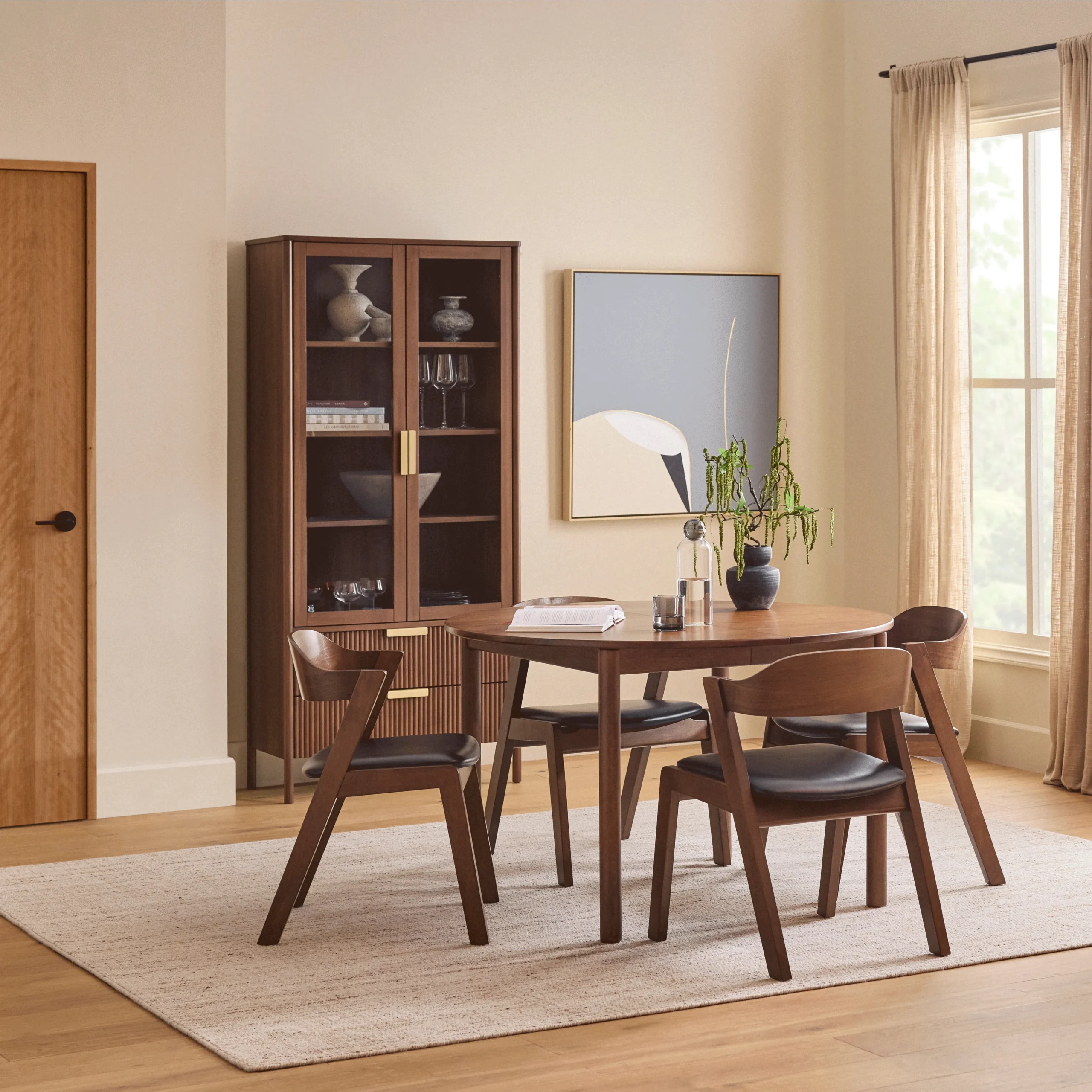 Liv 35.25_ Glass Cabinet - Walnut - Image 4