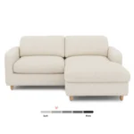 Vati 80_ Right Storage Sectional - Natural Oak and Ivory Wool Bouclé