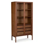Mysen 35.5_ Glass Cabinet - Walnut
