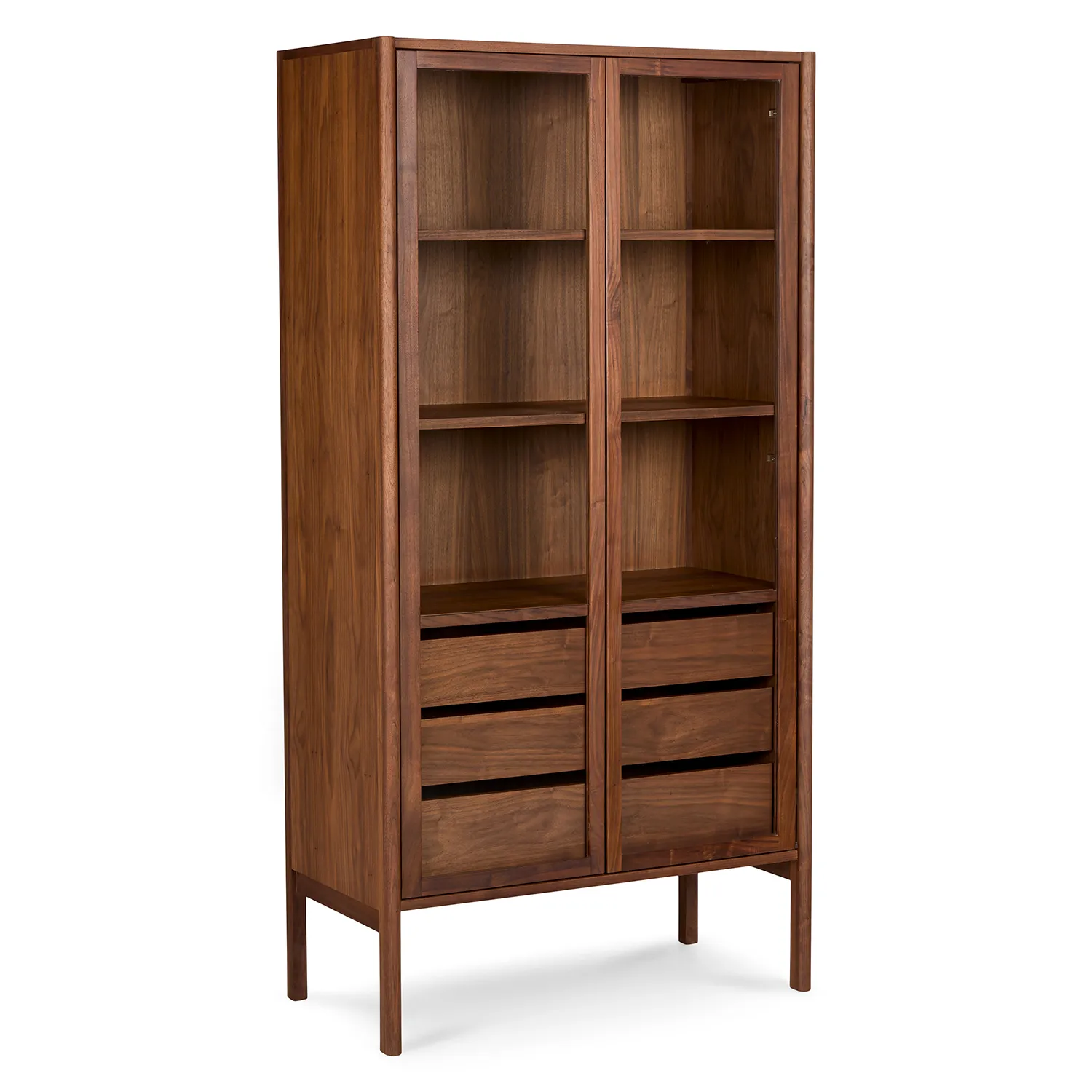 Mysen 35.5_ Glass Cabinet - Walnut - Image 4