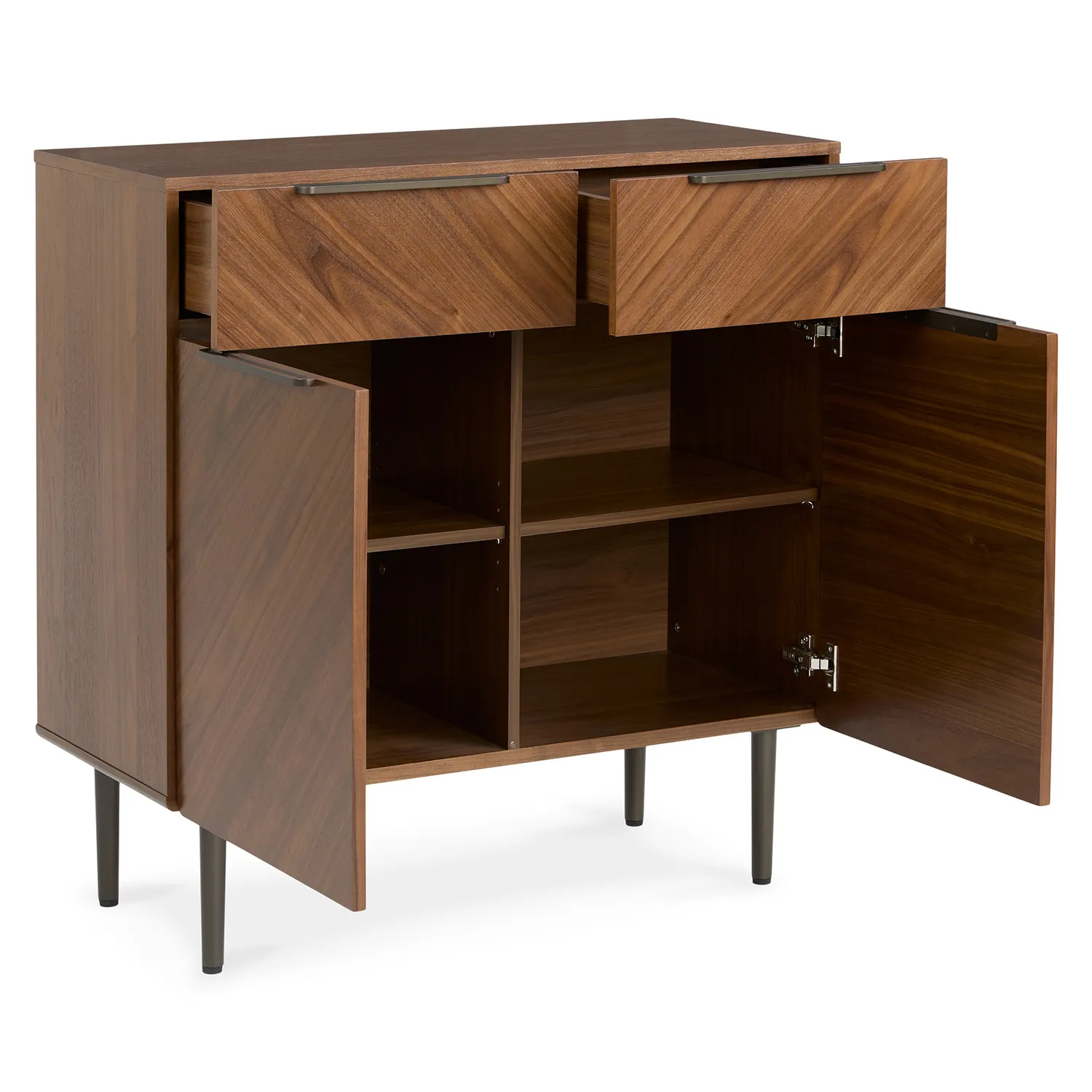 Mysen 35.5_ Glass Cabinet - Walnut - Image 4