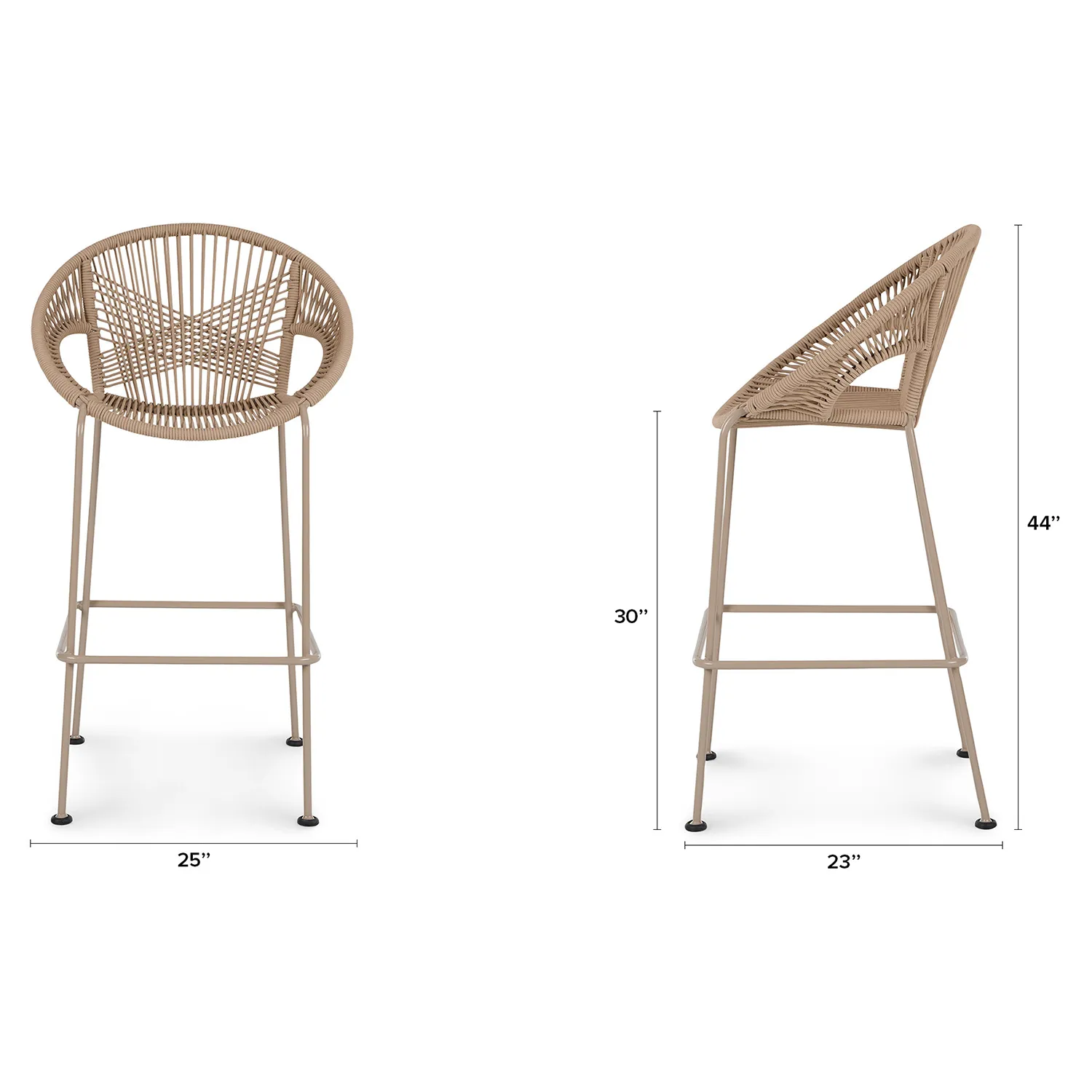 Kasiko Outdoor Bar Stool - White Pepper - Image 5