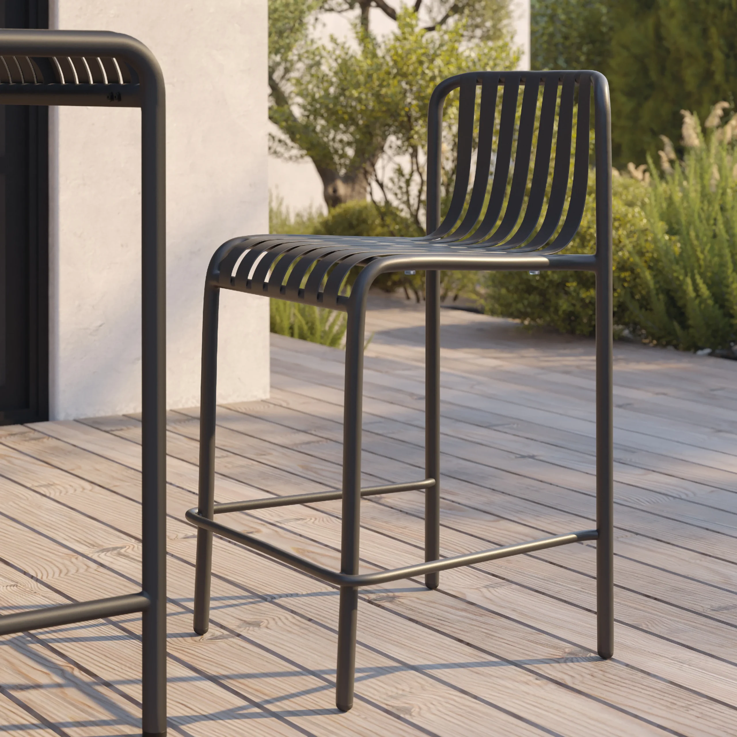 Sarek Outdoor Stackable Counter Stool - Black - Image 5