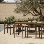 Reyes Outdoor Stackable Dining Armchair - Classic Brown