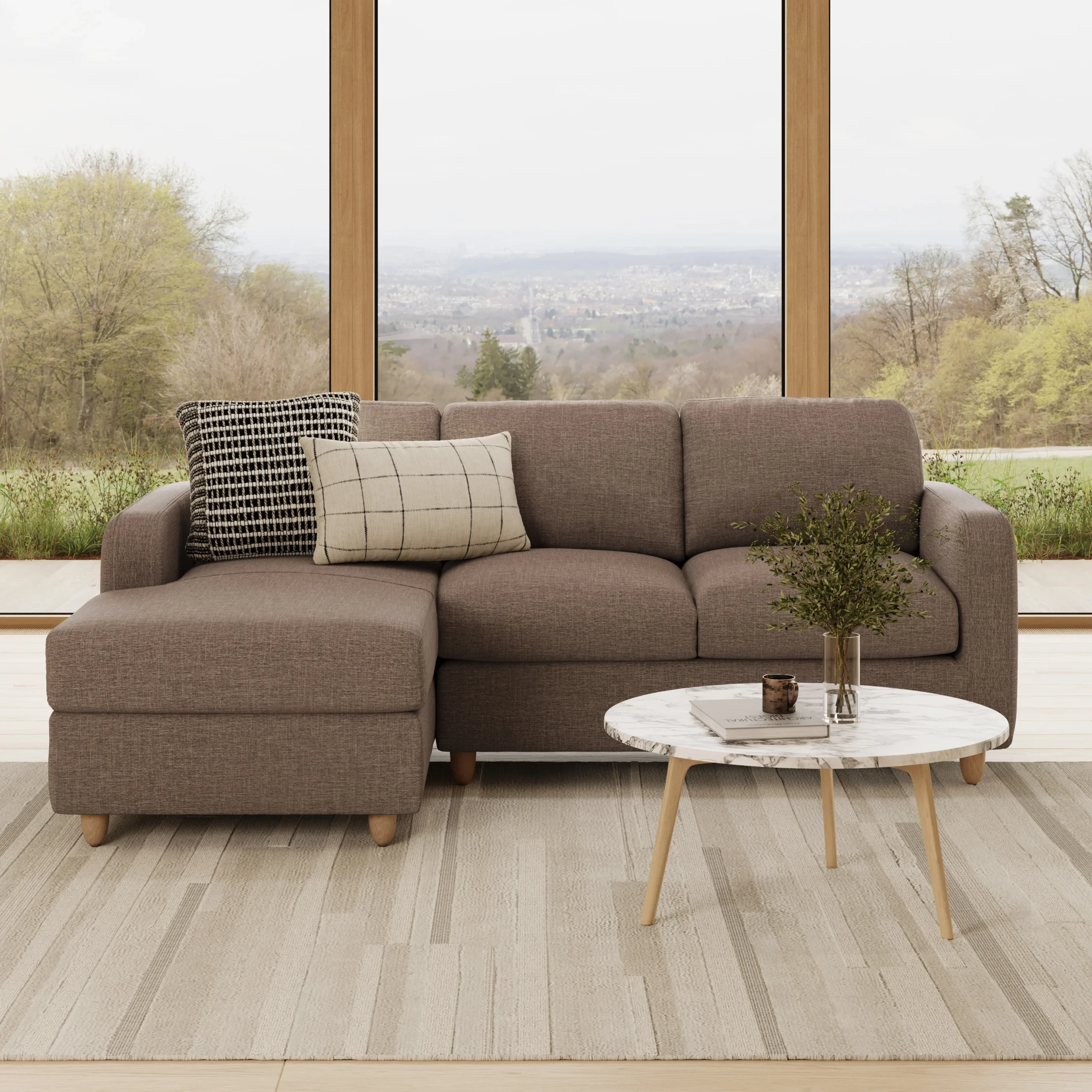 Vati 90.5_ Left Storage Sectional - Natural Oak and Buckler Brown - Image 8