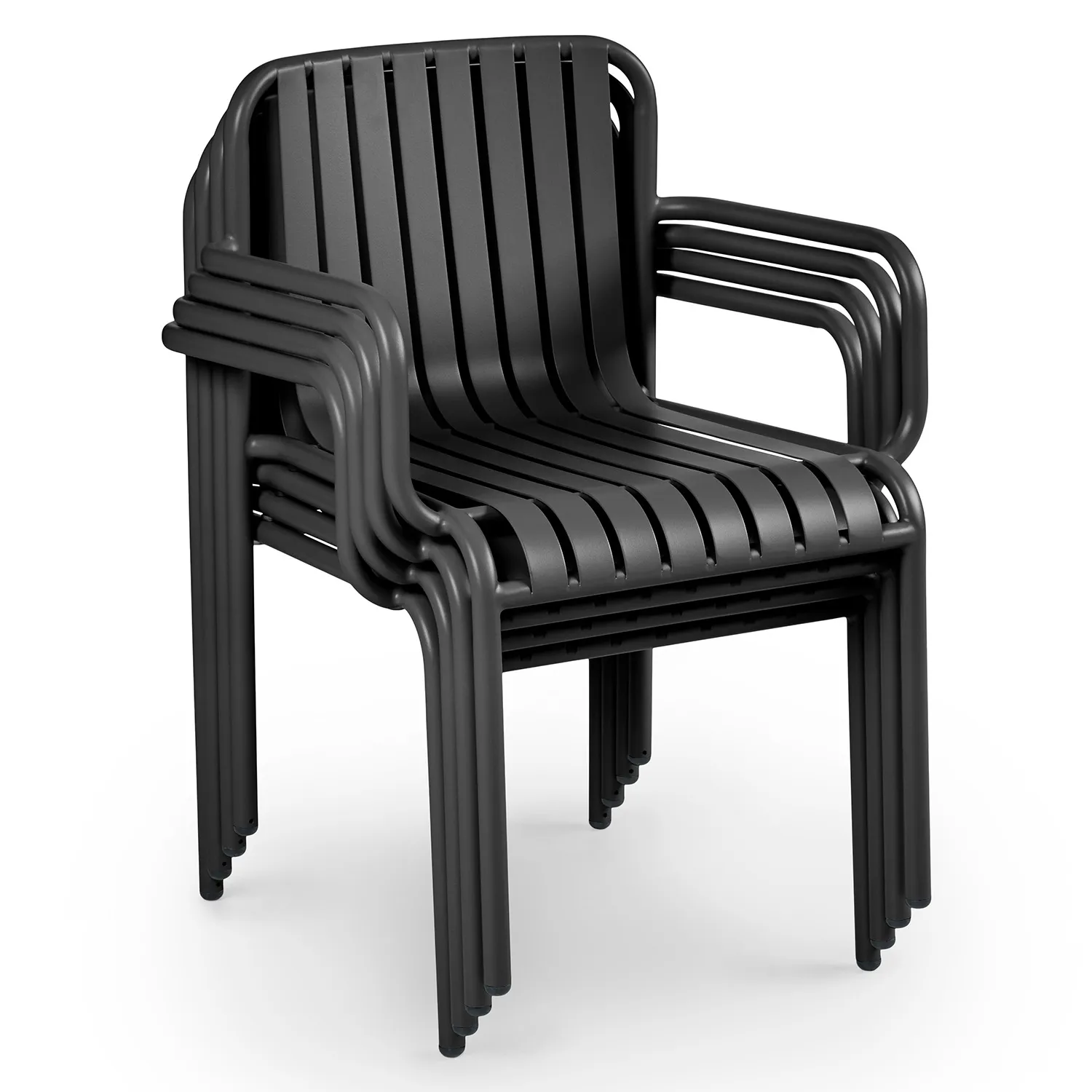 Sarek Outdoor Stackable Dining Armchair - Black - Image 9