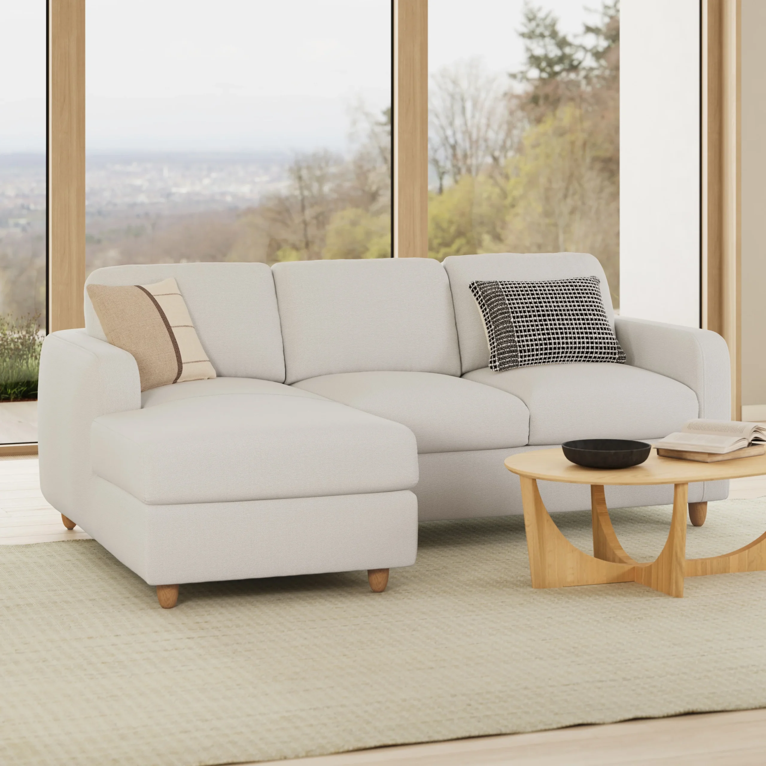 Vati 90.5_ Left Storage Sectional - Natural Oak and Buckler Ivory - Image 8
