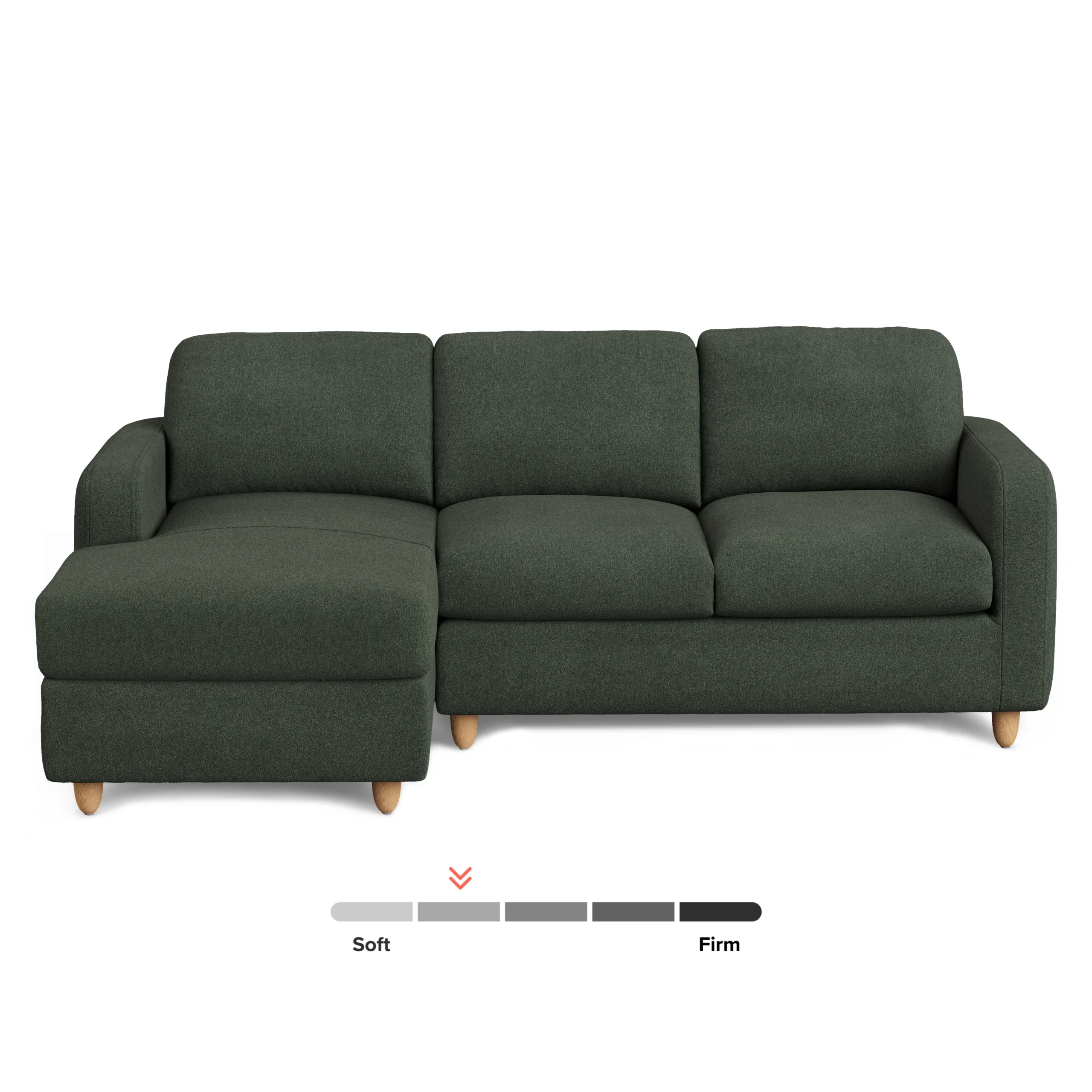 Vati 90.5_ Left Storage Sectional - Natural Oak and Green Wool Bouclé - Image 8