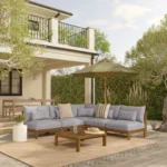 Cove 102.75_ Outdoor Armless Modular Sectional - Basket Gray