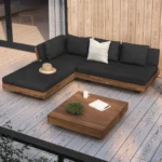 Lubek 82.5_ Outdoor Low Left Sectional Set - Slate Gray