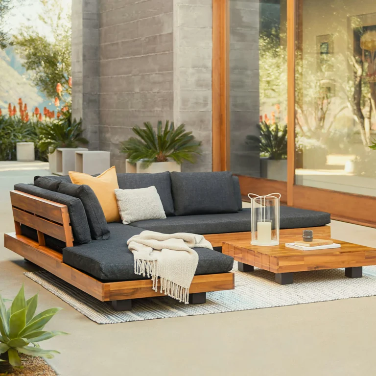 Lubek 100.5_ Outdoor Low Corner Sectional Set - Slate Gray