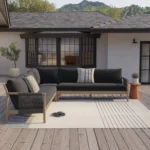 Rosa 110_ Outdoor Corner Sectional - Dravite Black