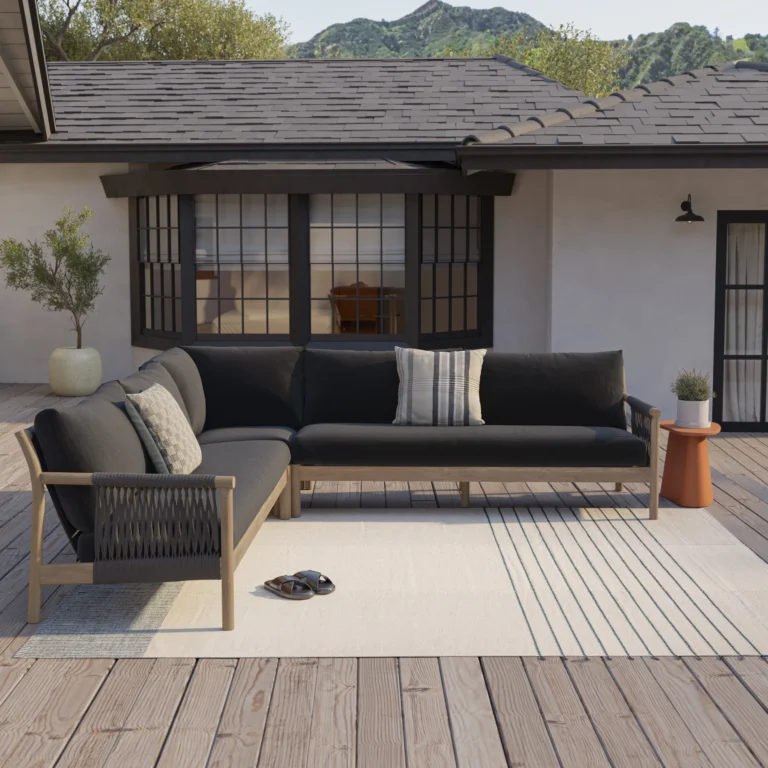 Rosa 110_ Outdoor Corner Sectional - Dravite Black