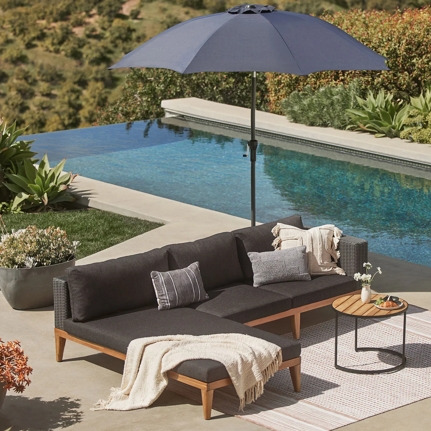 Urba 98_ Outdoor Left Sectional - Slate Gray - Image 3