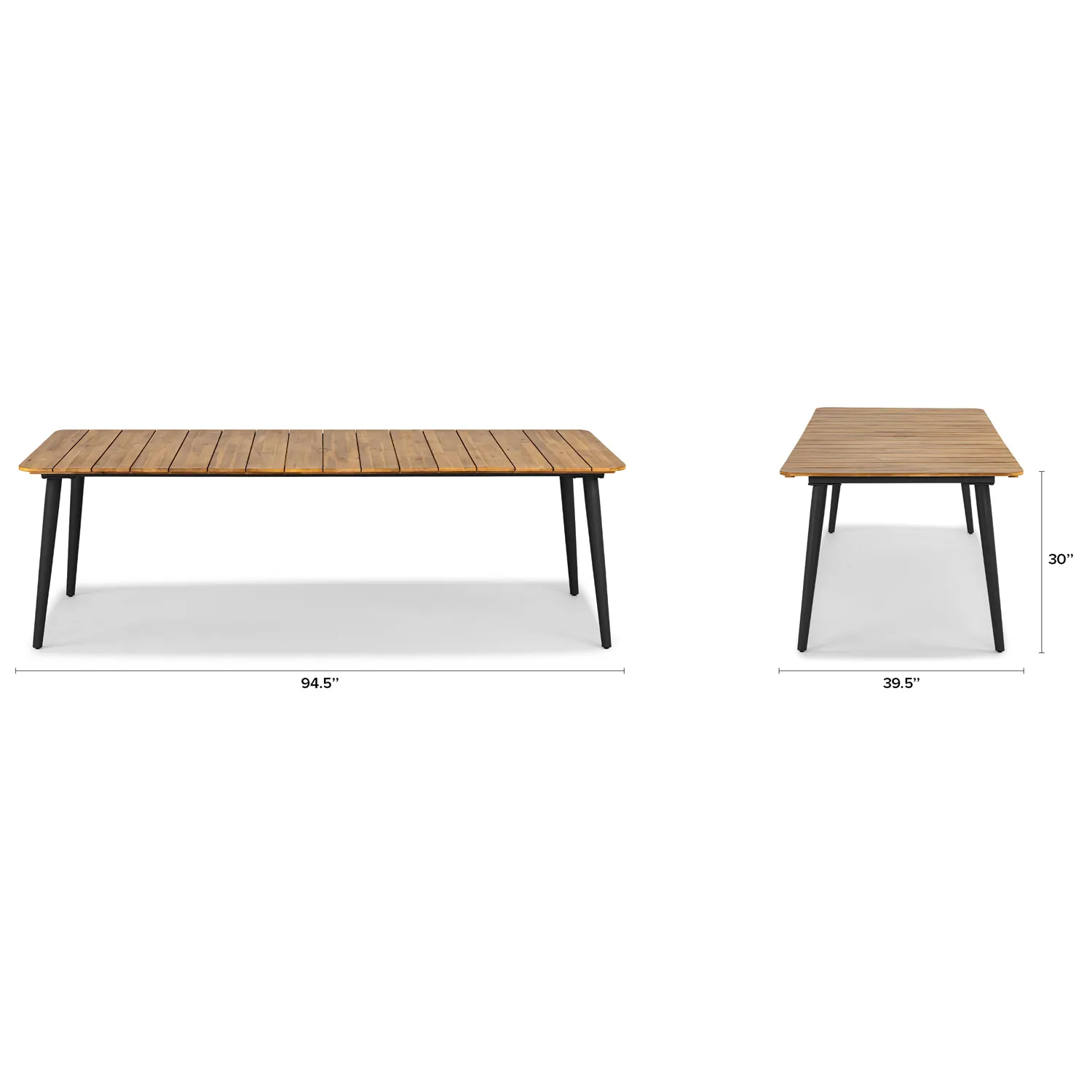 Latta 94.5_ Outdoor Dining Table - Slate Gray - Image 2