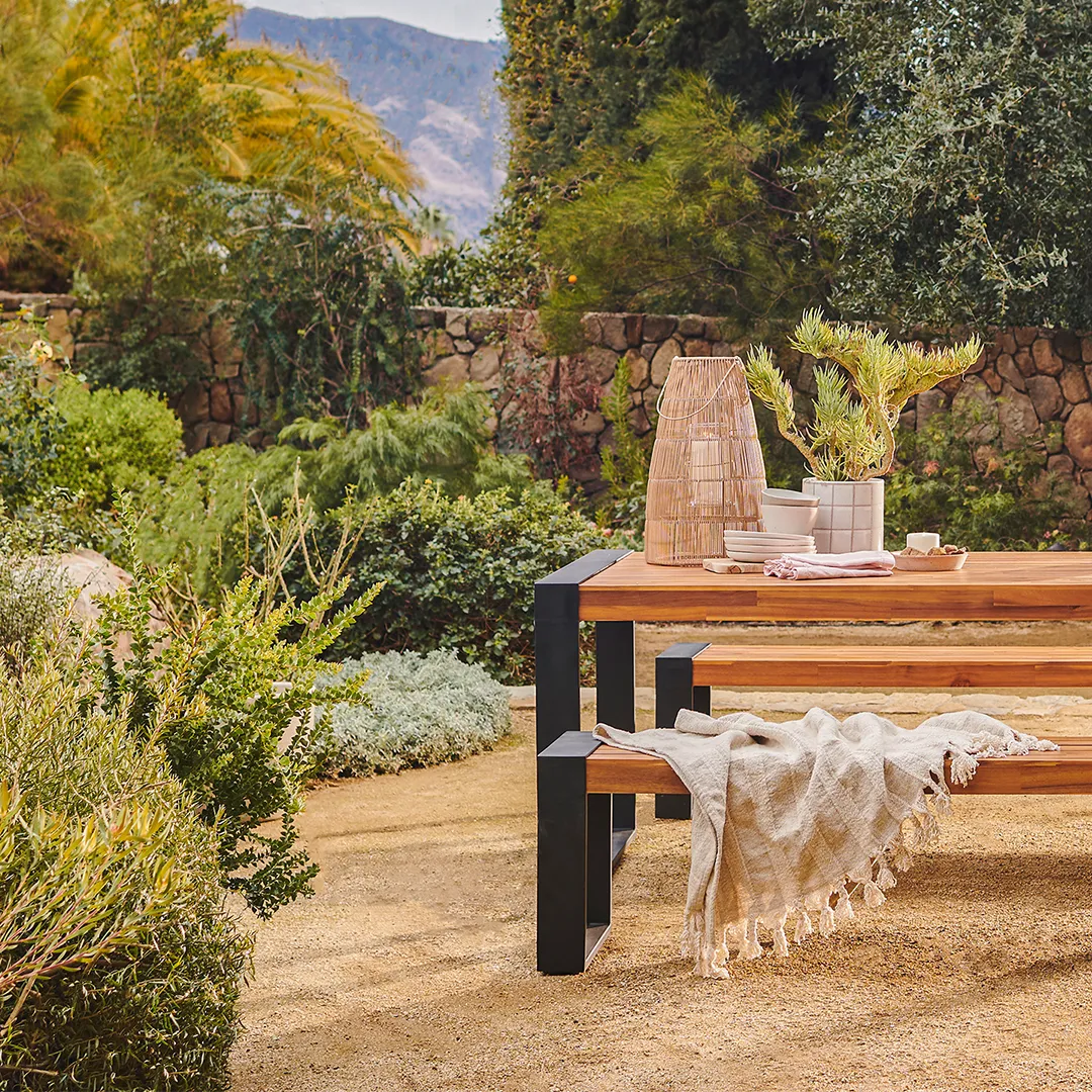 Lubek 94.5_ Outdoor Dining Set - Tuscan Brown - Image 4