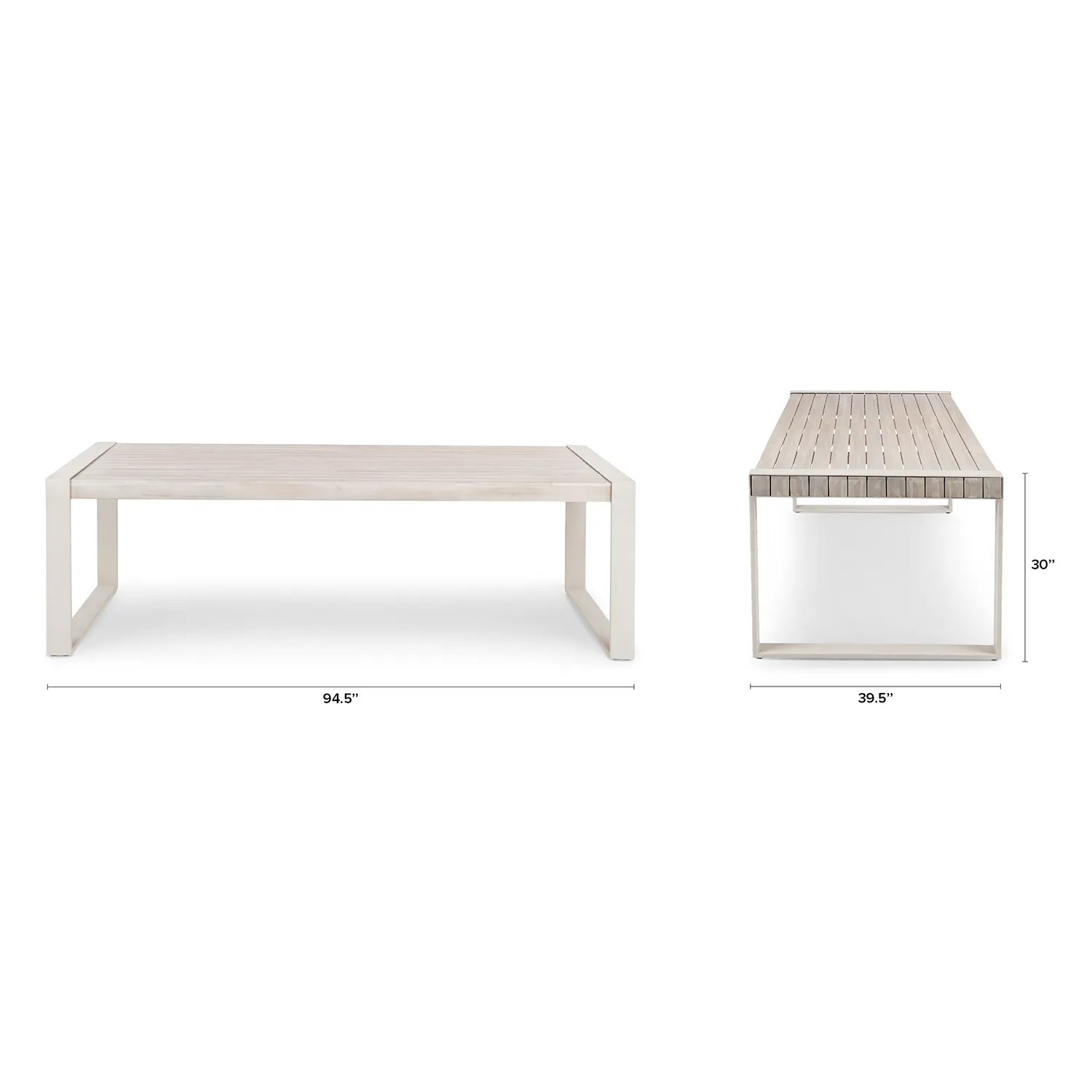 Lubek 94.5_ Outdoor Dining Table - Byron Gray - Image 2