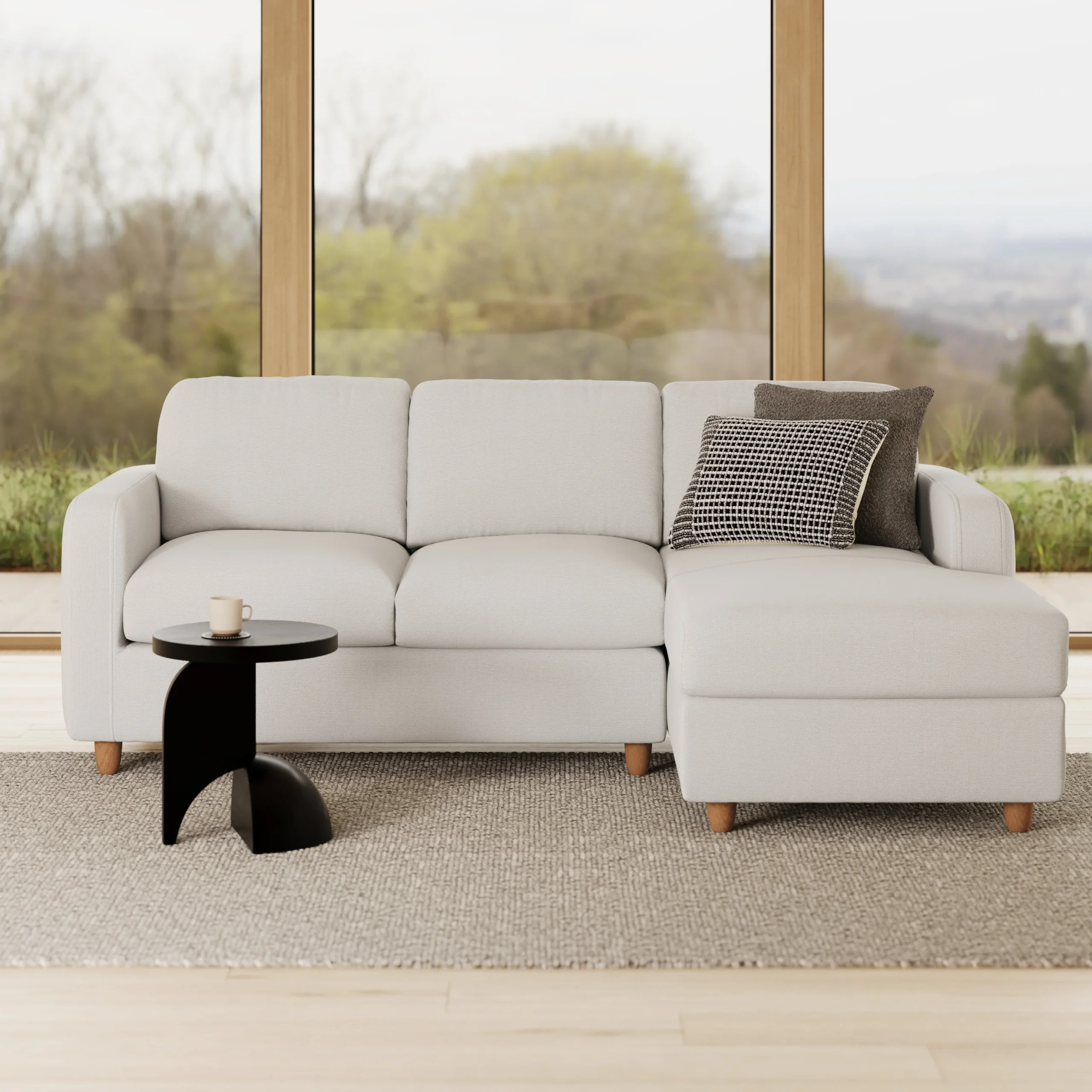 Vati 90.5_ Right Storage Sectional - Natural Oak and Buckler Brown - Image 15