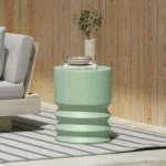 Pindo Outdoor Concrete Side Table - Khaki Green