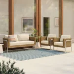 Aby 69.5_ Outdoor Loveseat Set - Dravite Ivory