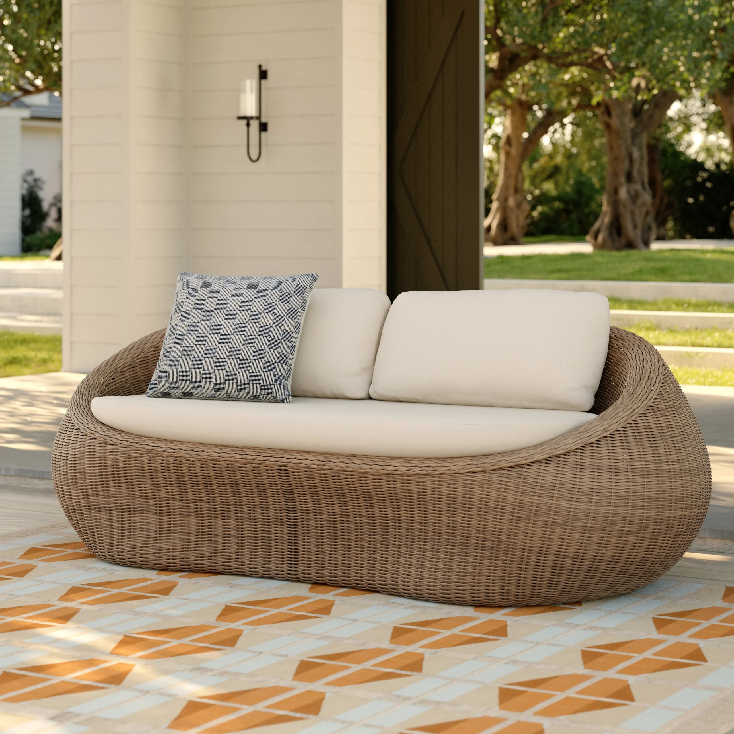Avila 85.5_ Outdoor Sofa - Dravite Ivory