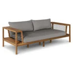 Callais 90.5_ Outdoor Sofa Set - Taupe Gray