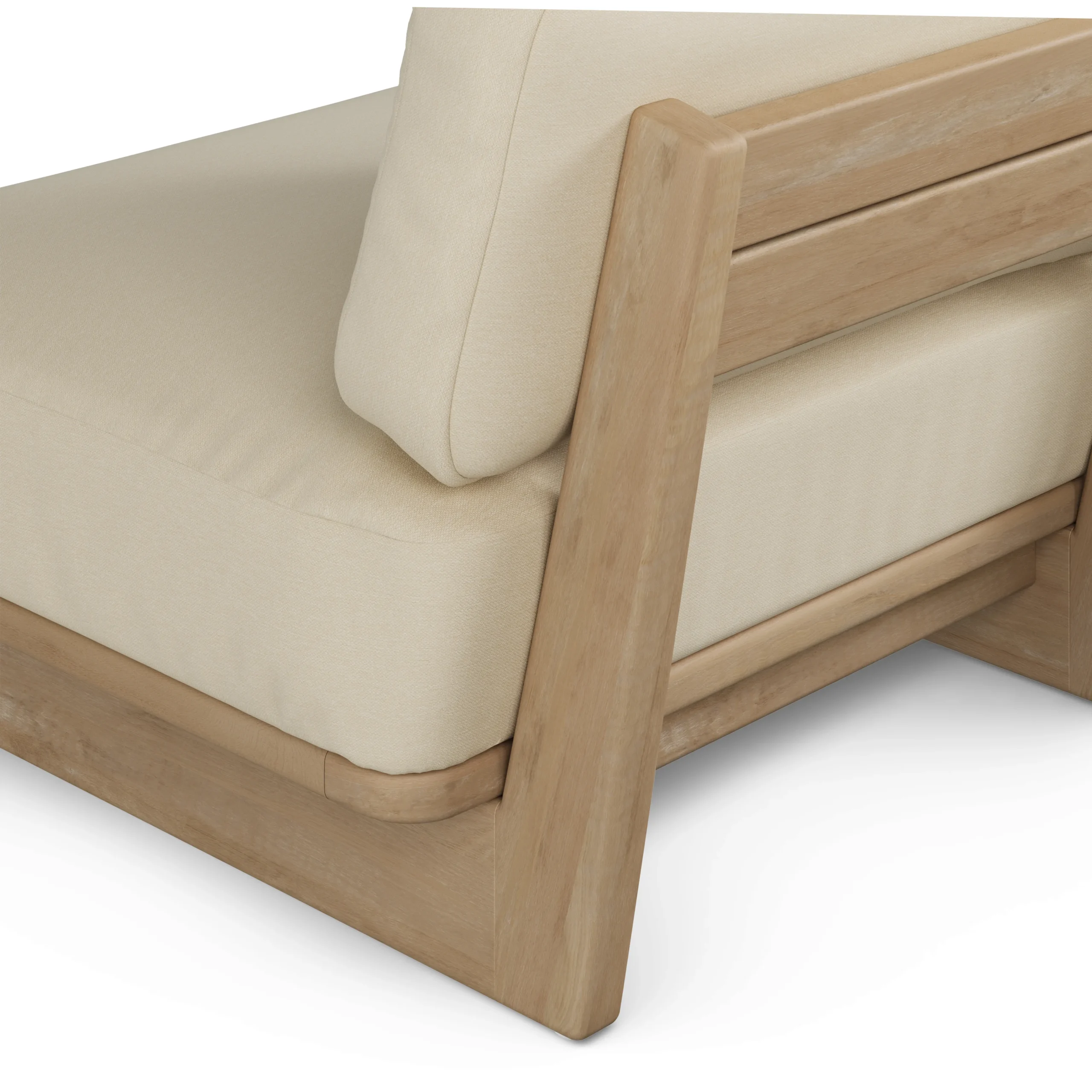 Daphne 68_ Outdoor Armless Modular Loveseat - Dravite Ivory - Image 5