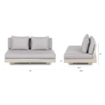 Lubek 50_ Outdoor Low Loveseat - Beach Sand