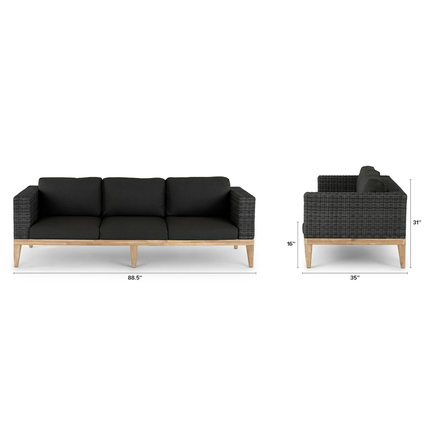 Urba 88.5_ Outdoor Sofa - Slate Gray - Image 2