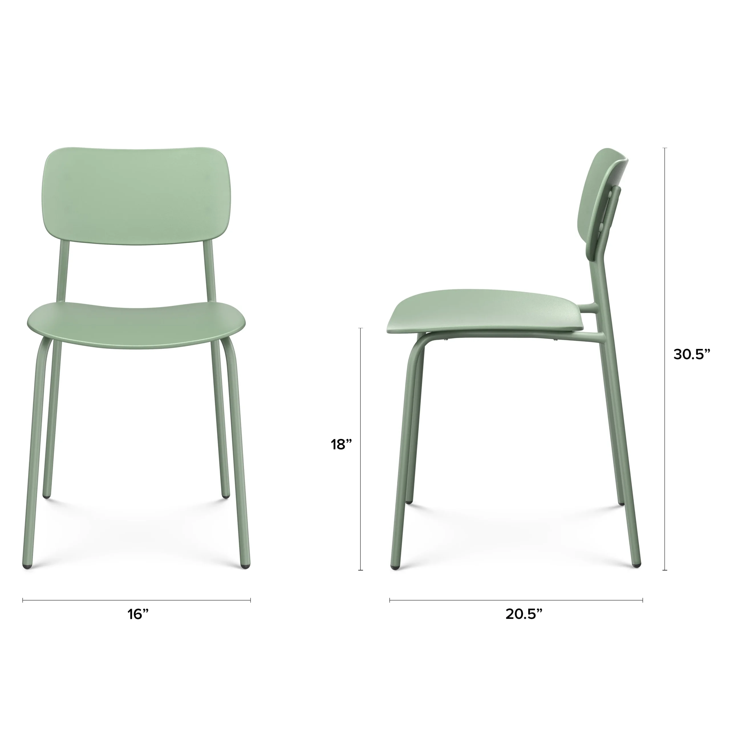 Ari Outdoor Stackable Dining Chair - Khaki Green - Image 2