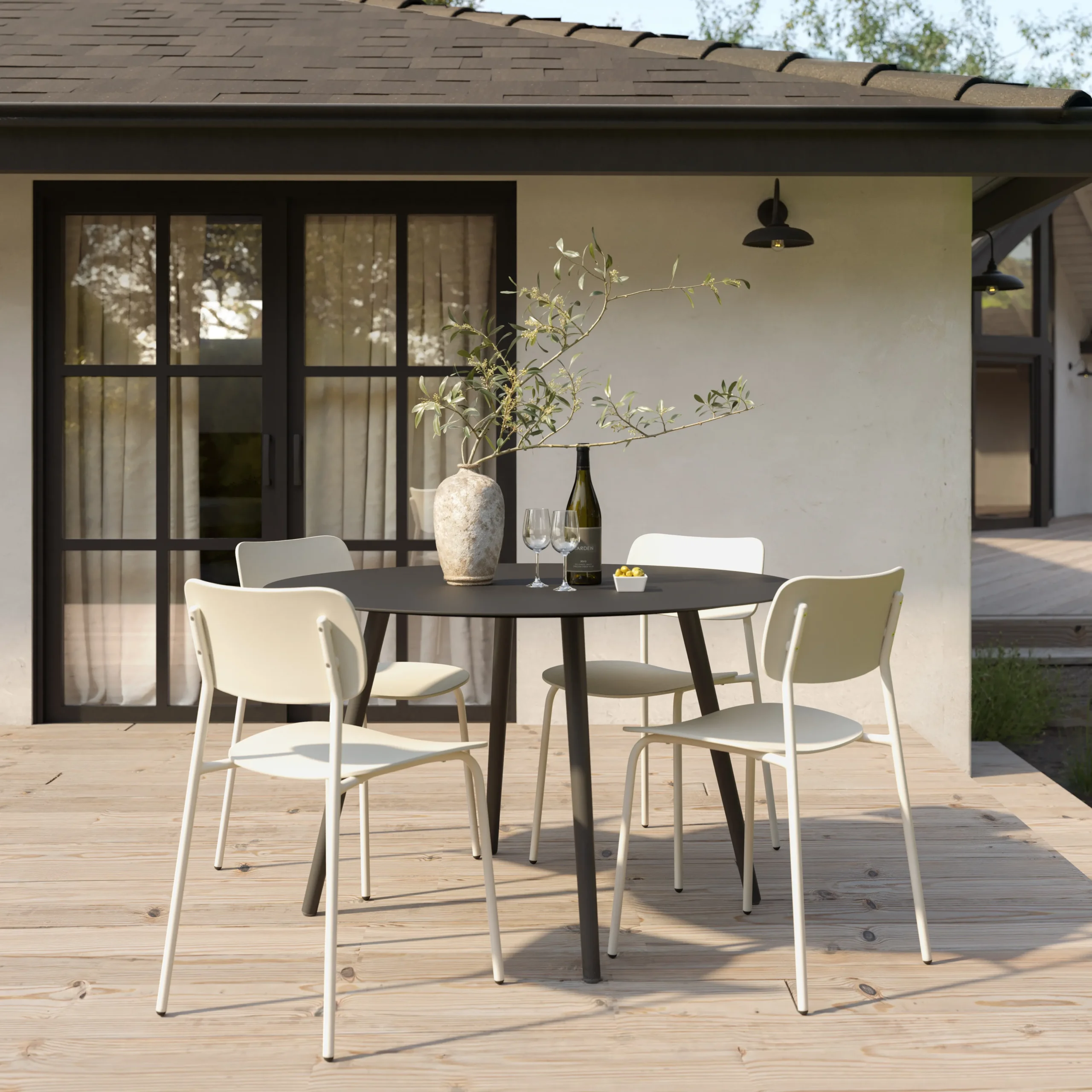 Ari Outdoor Stackable Dining Chair - Taupe - Image 10