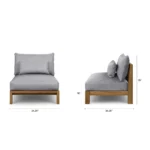 Cove 34.25_ Outdoor Armless Chair Module - Basket Gray