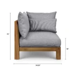 Cove 34.25_ Outdoor Corner Chair Module - Basket Gray