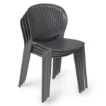 Dot Outdoor Stackable Dining Chair - Graphite