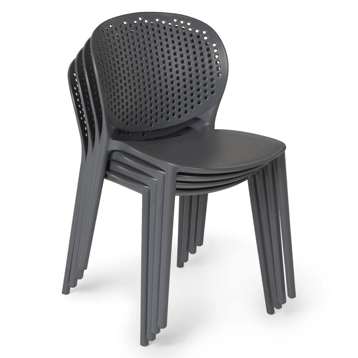 Dot Outdoor Stackable Dining Chair - Graphite - Image 12