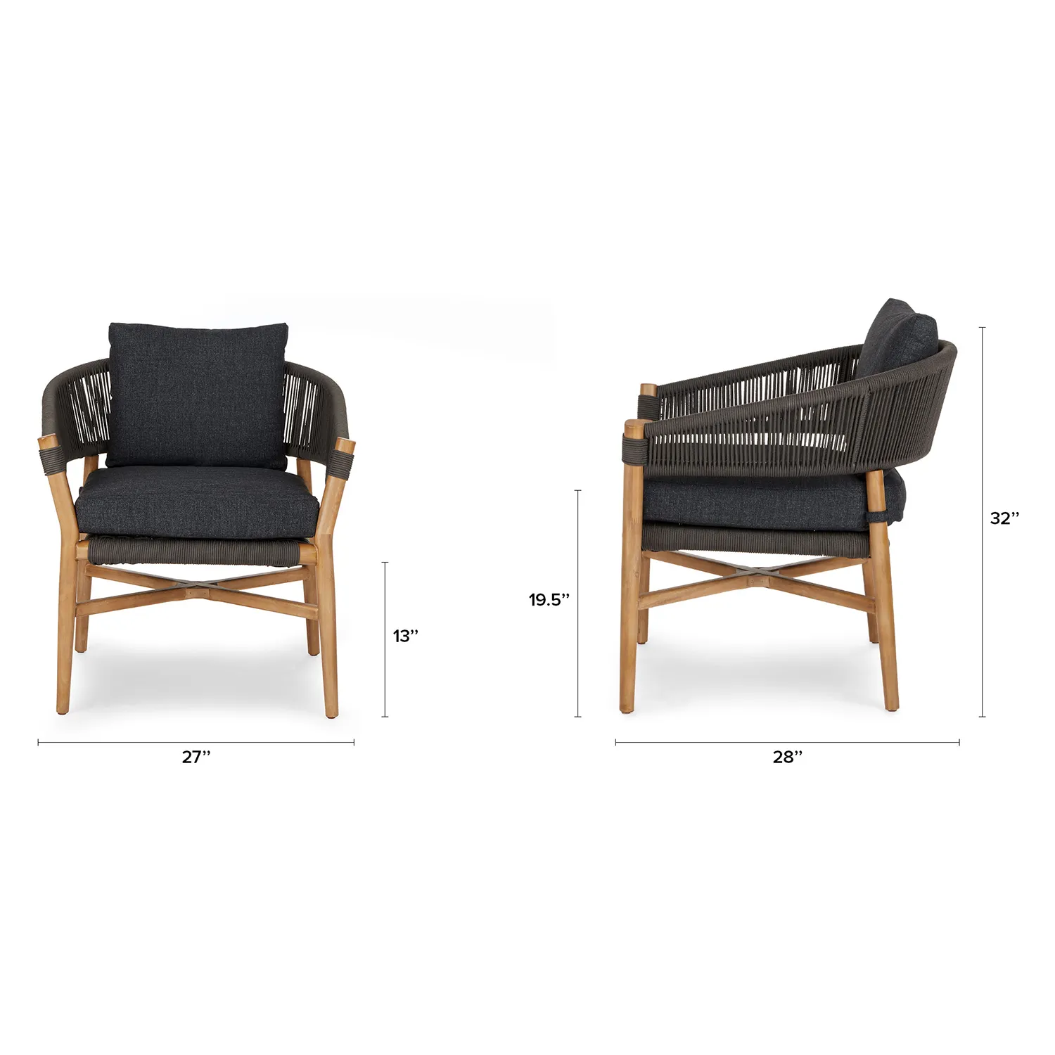 Makali 27_ Outdoor Lounge Chair - Slate Gray - Image 2