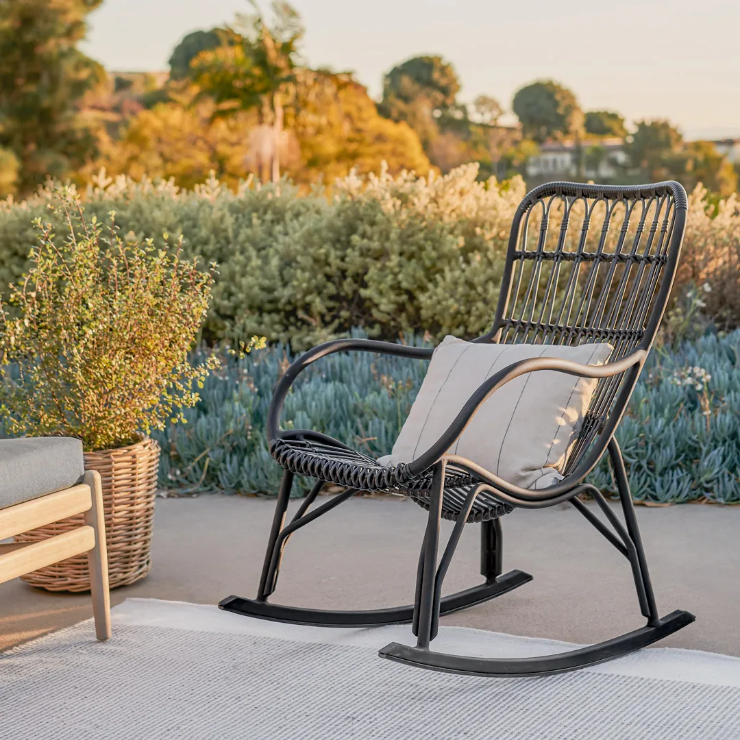 Medan 24.5_ Outdoor Rocking Lounge Chair - Graphite - Image 9