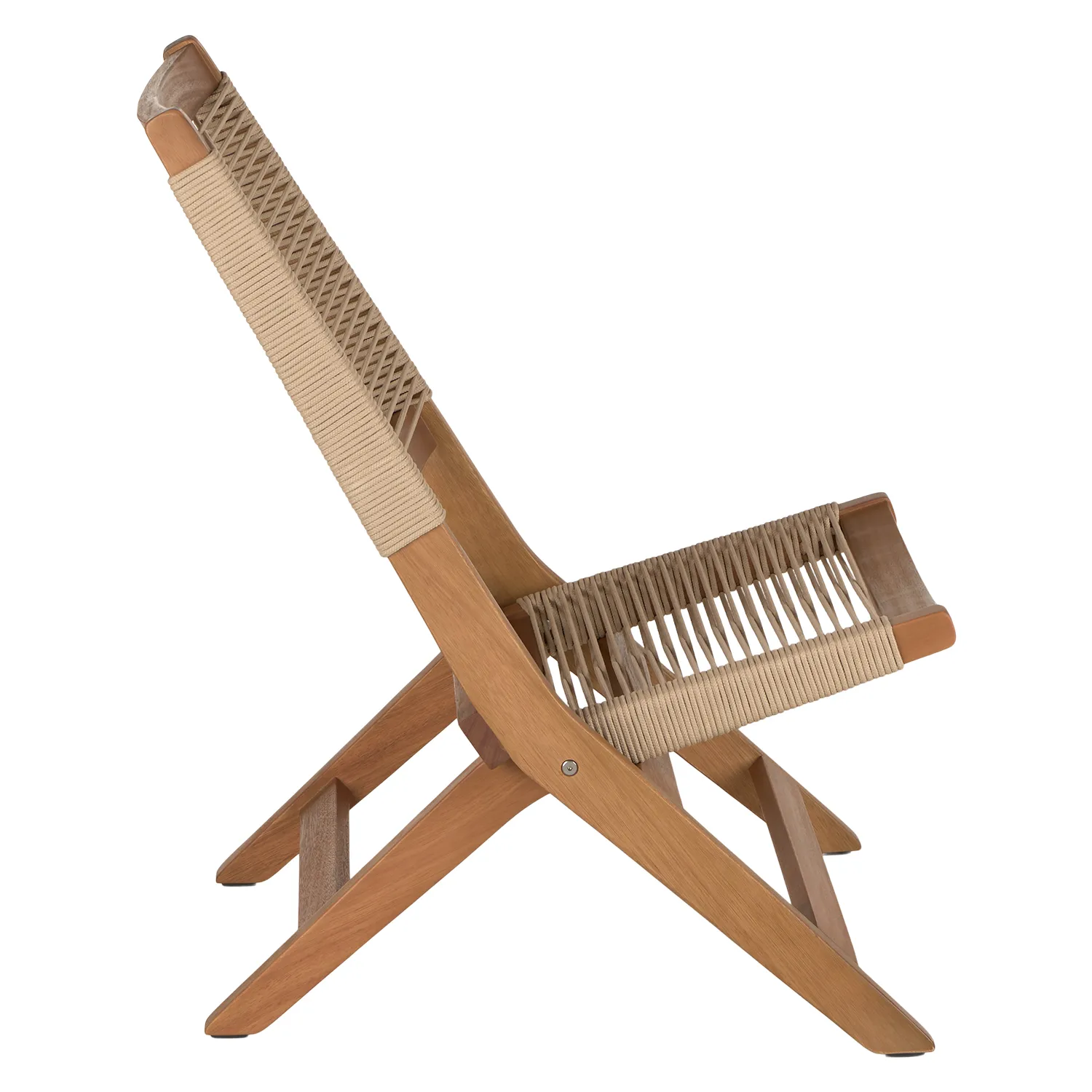 Santo 25.5_ Outdoor Folding Lounge Chair - Ecru - Image 11