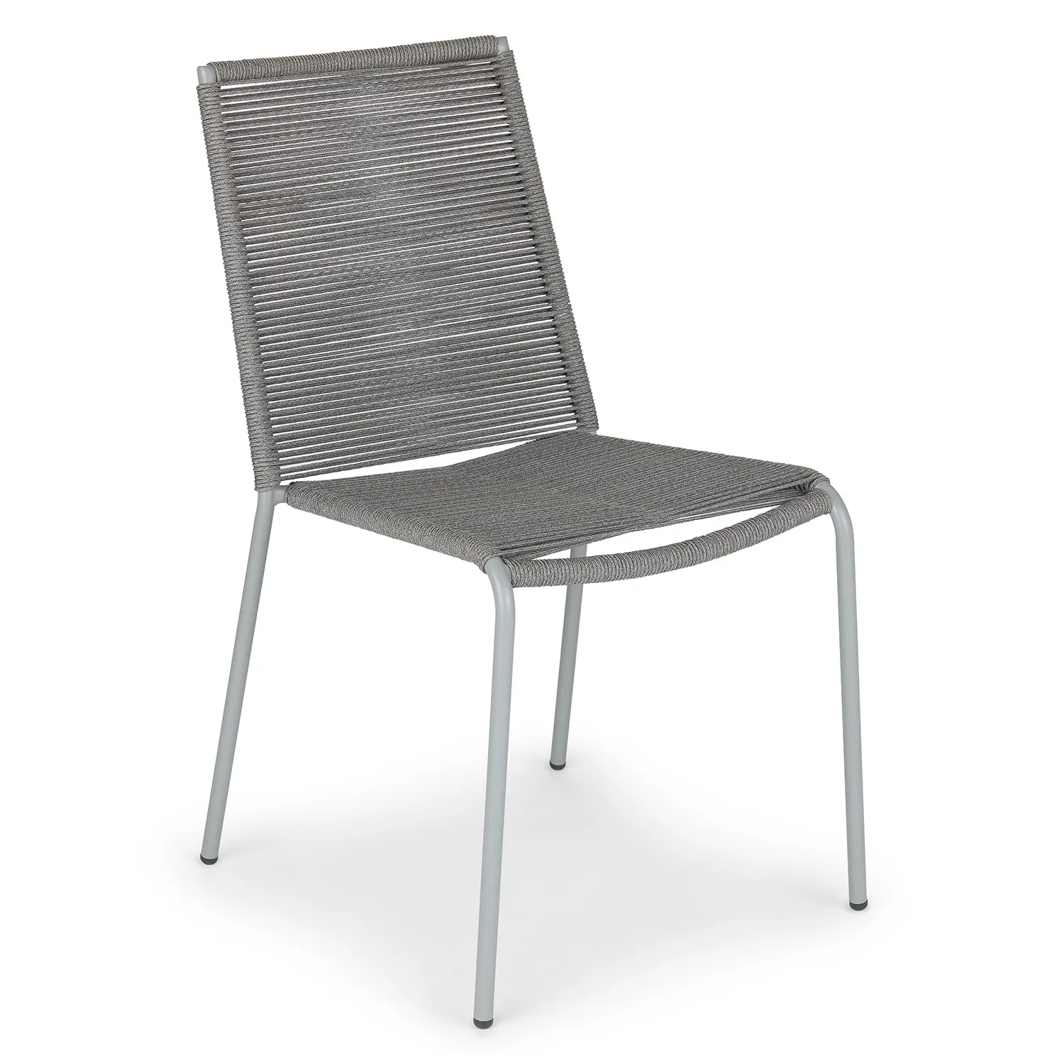 Zina Outdoor Stackable Dining Chair - Heathered Gray - Image 9