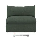 Leigh 39.5_ Armless Chair Module - Green Wool Bouclé