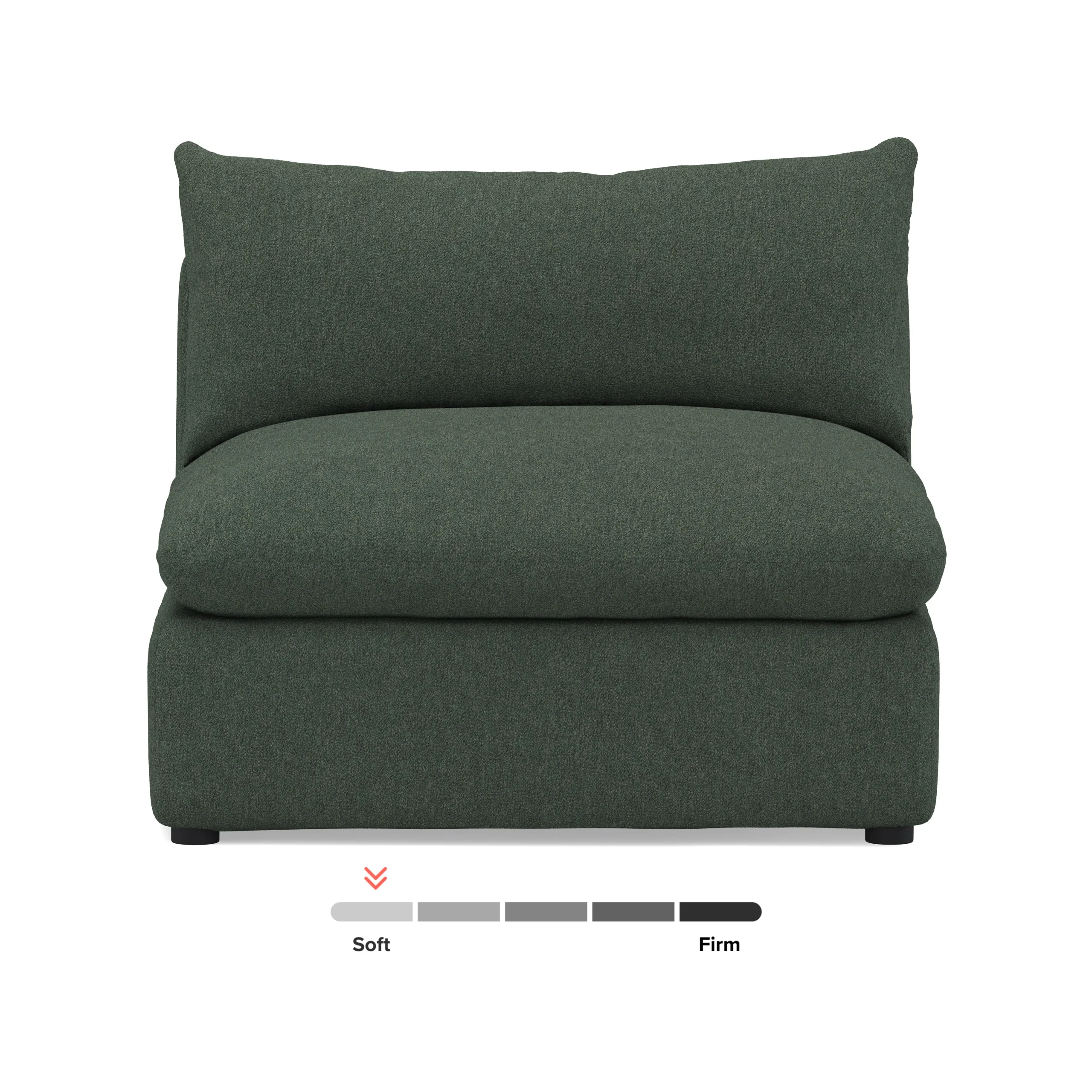 Leigh 39.5_ Armless Chair Module - Green Wool Bouclé - Image 13