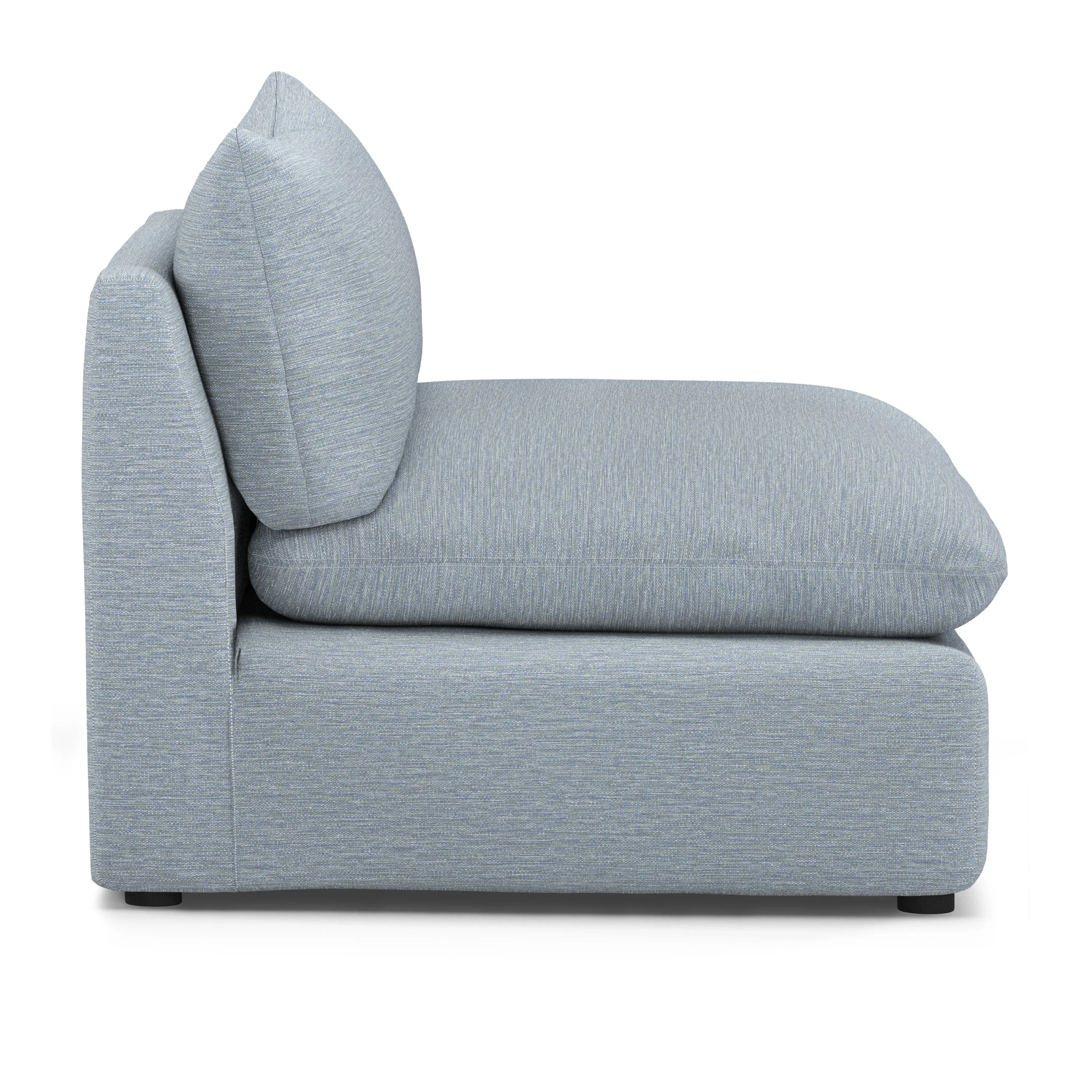 Leigh 39.5_ Armless Chair Module - Silver Light Blue - Image 11