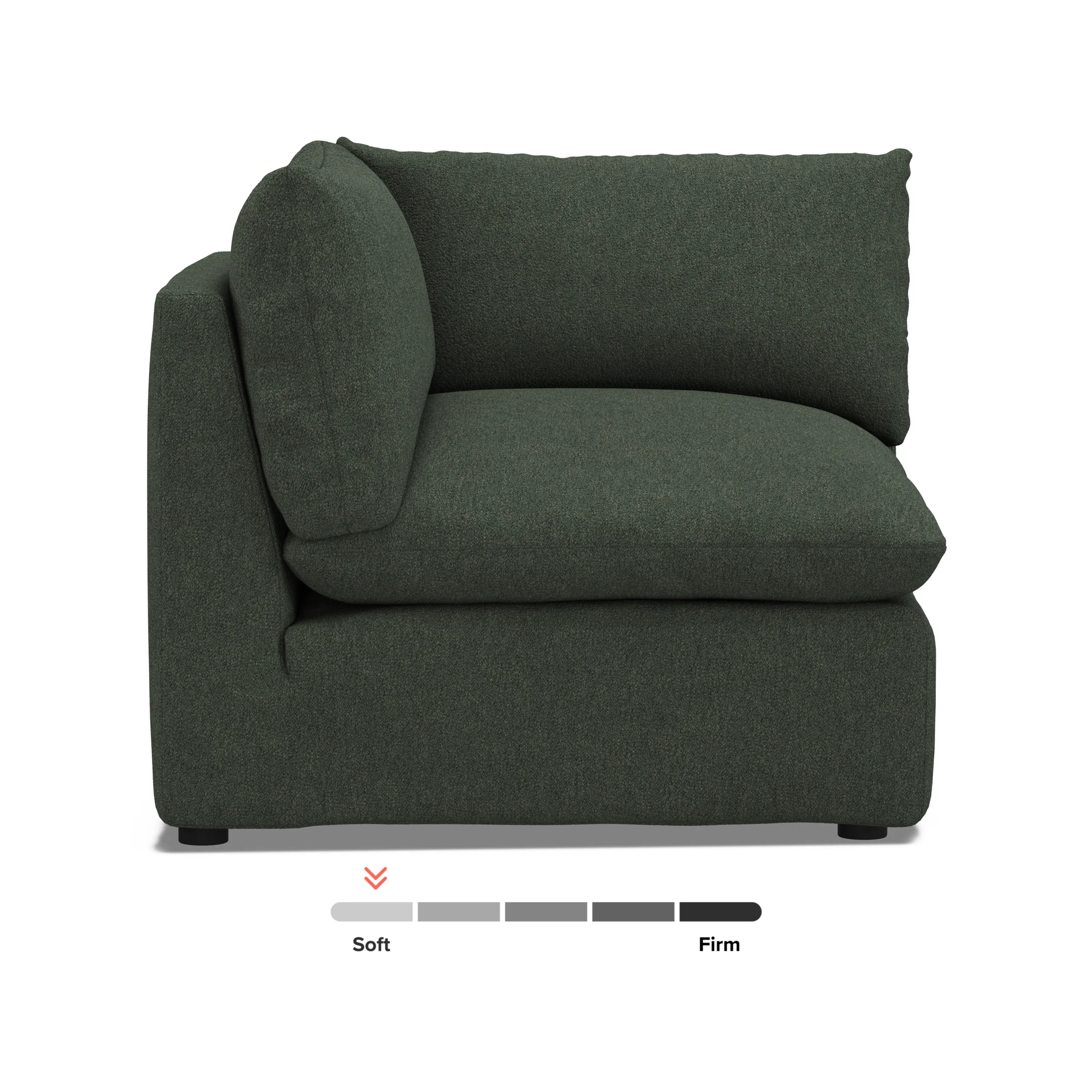 Leigh 41_ Corner Chair Module - Green Wool Bouclé - Image 11