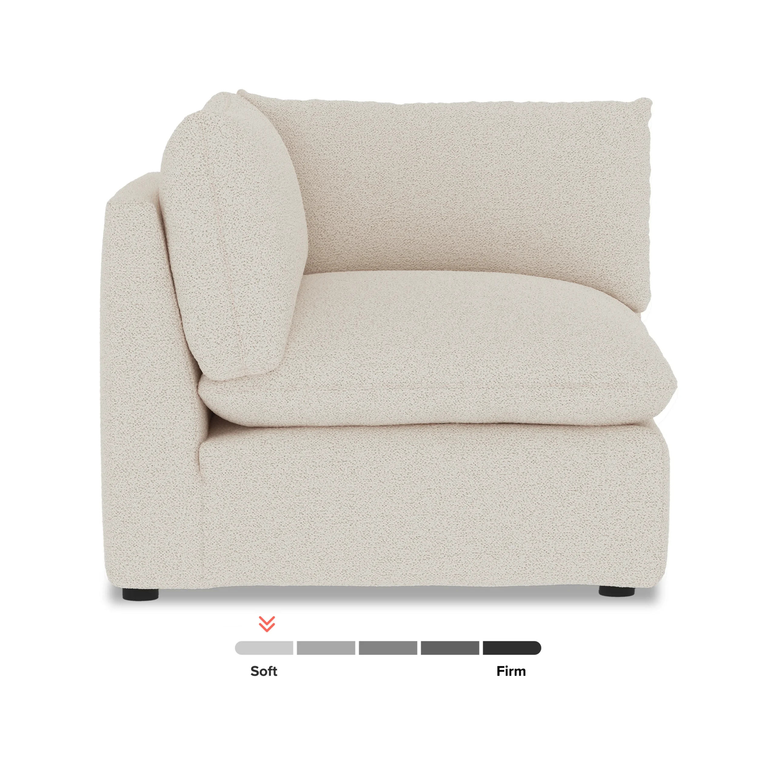 Leigh 41_ Corner Chair Module - Ivory Wool Bouclé - Image 9